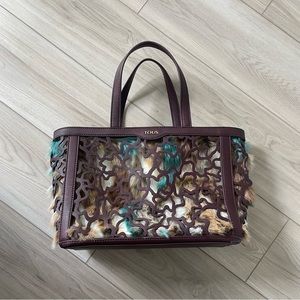 Tous Burgundy Leather Tote Purse